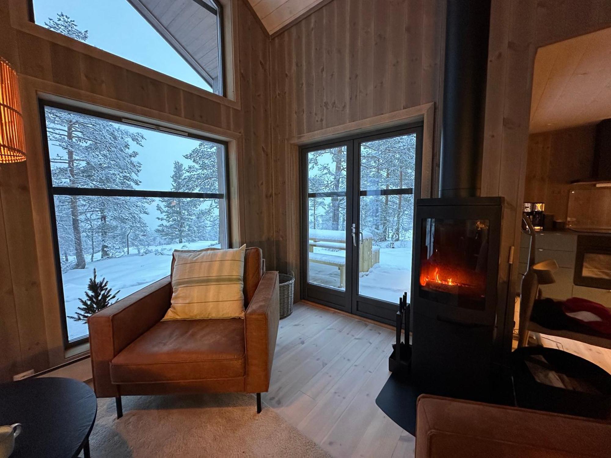 Modern Northern Lights Cabin Drangedal Buitenkant foto