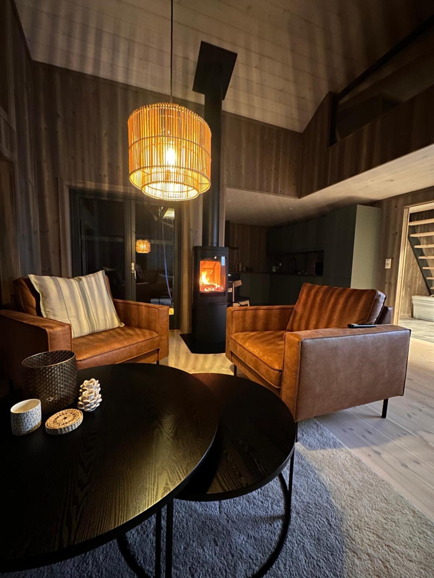 Modern Northern Lights Cabin Drangedal Buitenkant foto
